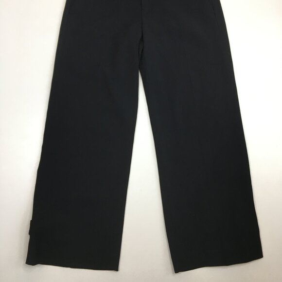 VINCE Black Wool Blend Button Hem Cropped/Ankle Dress Pant - Picture 6 of 11